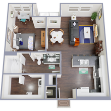 1 Bedroom 1 Bathroom with Shower 1107 floor plan